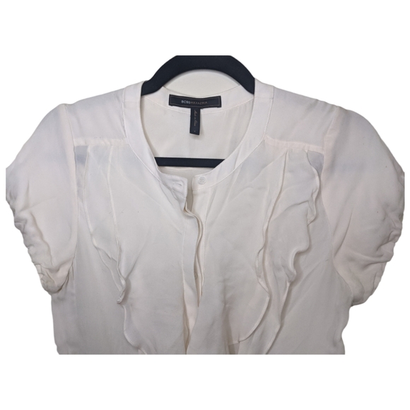 BCBGMaxAzria Cream Ruffle Button-Down Dress S 🤍✨ - Picture 8 of 16